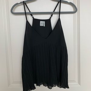 Flowy black pleated tank